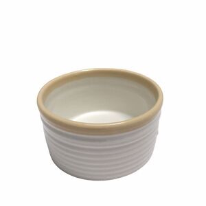 Sophie Conrad Carnivale By PORTMEIRION White with Biscuit Band Ramekin 3 5/8"